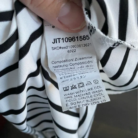 SHEIN Monochrome Striped Long Sleeve Tee - Picture 7 of 8